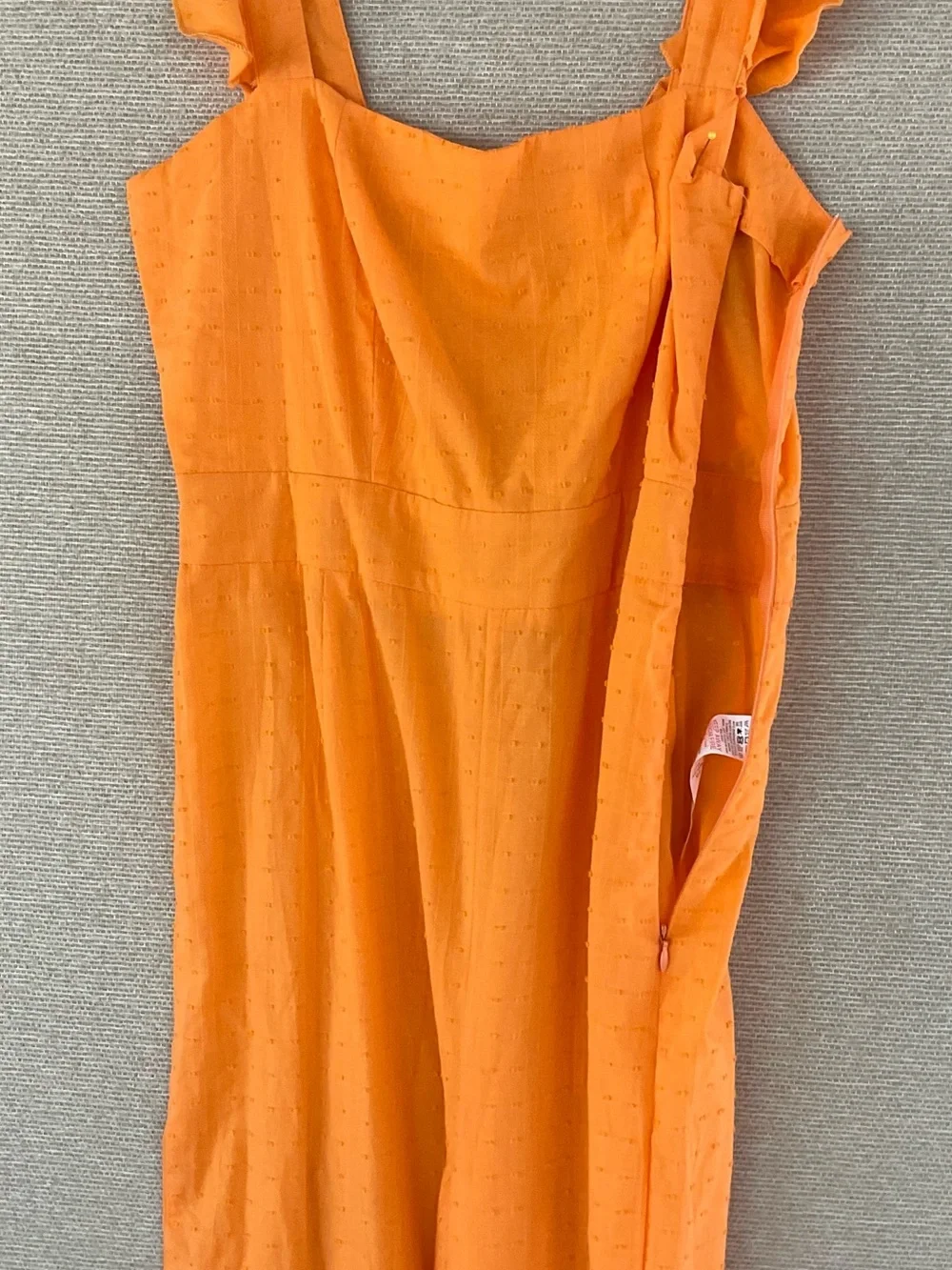 Nasty Gal Bright Orange Ruffle-Strap Wide-Leg Jumpsuit - Picture 12 of 14